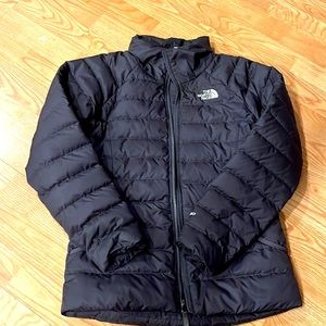 Girls The North Face down jacket dark gray great condition